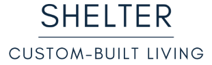 Shelter Custom Built Living Logo
